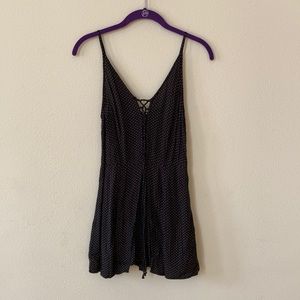 American Eagle Outfitters Black Polka Dot Romper